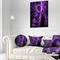 Designart - Embossed Dark Purple Floral Shapes - Large Floral Wall Art Canvas